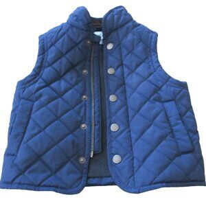 Class Club Snap Up Zip Up Sleeveless Vest Toddler Boys Size 2/3 Navy Blue Collar